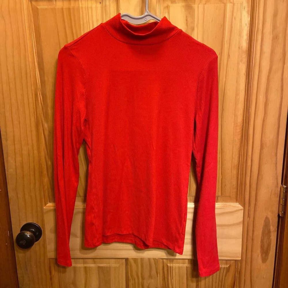 No Boundaries Bright Red Long Sleeve Turtleneck